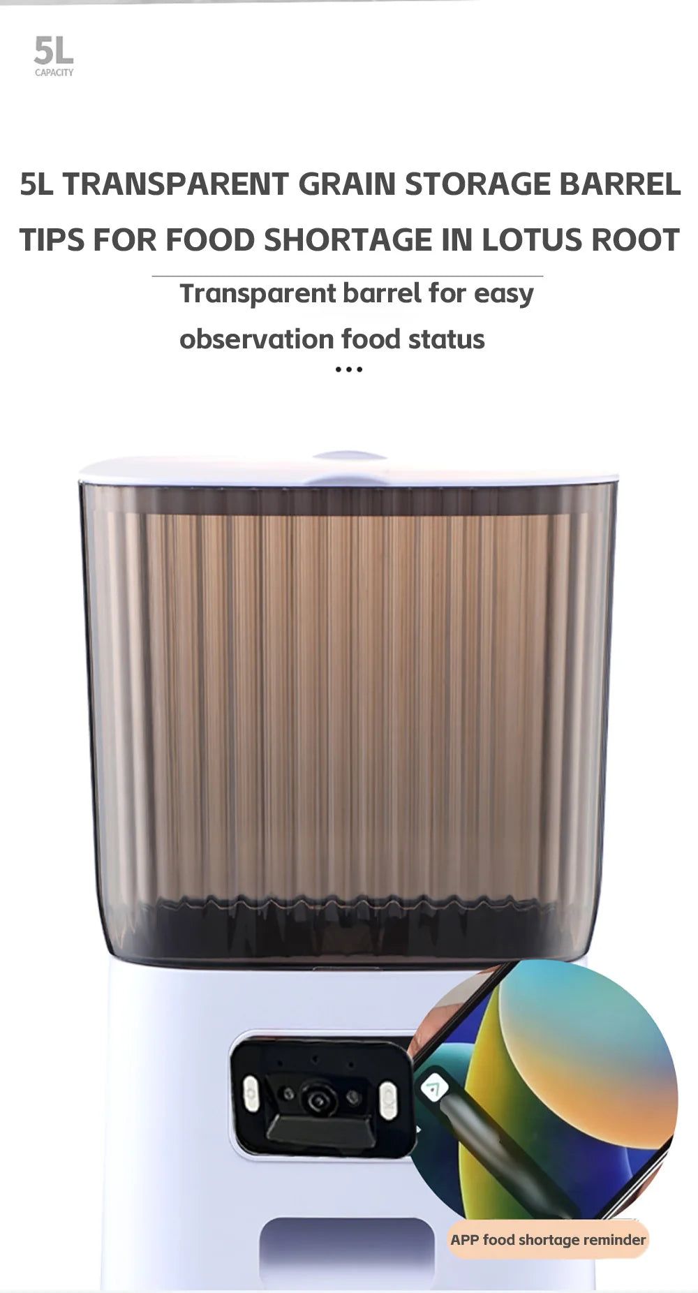 Furavix Pro Mangeoire Automatique 5L WiFi avec Caméra HD | Distributeur Intelligent pour Chats & Chiens