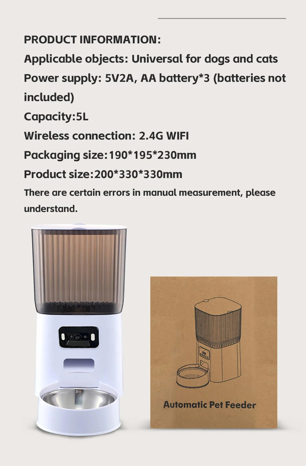 Furavix Pro Mangeoire Automatique 5L WiFi avec Caméra HD | Distributeur Intelligent pour Chats & Chiens