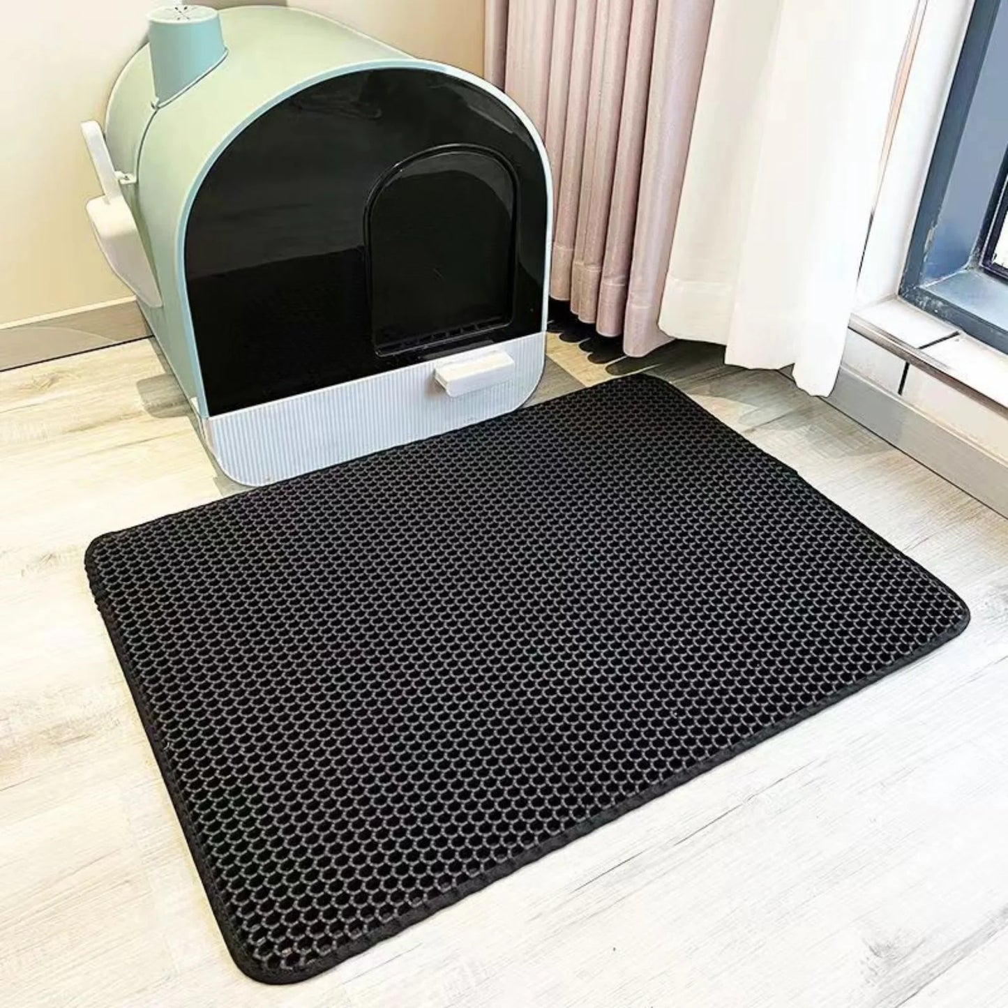 Tapis Litière Chat XXL Double Couche - Imperméable Anti-Dérapant