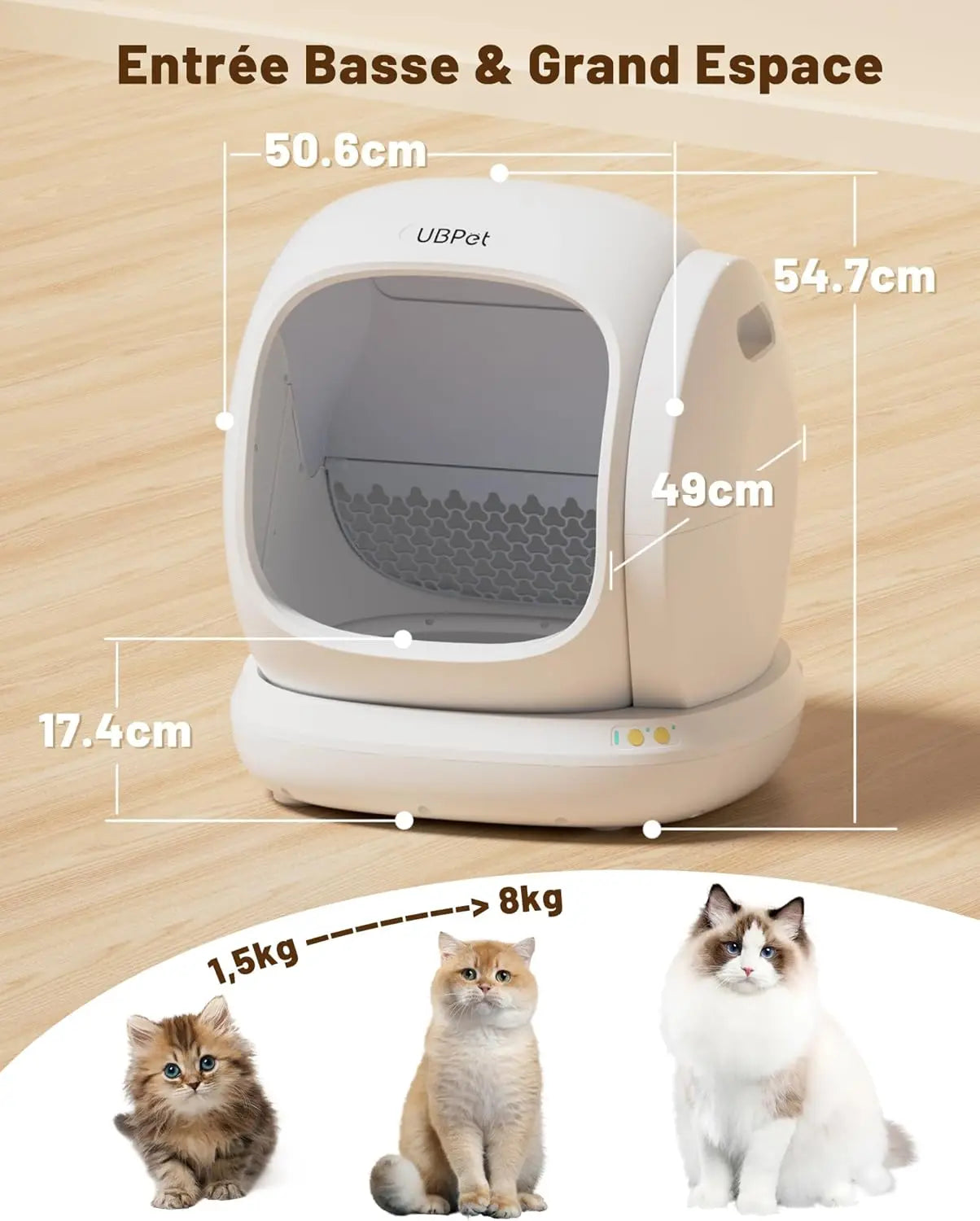 Furavix Max – Litière autonettoyante connectée grande capacité pour 2 chats