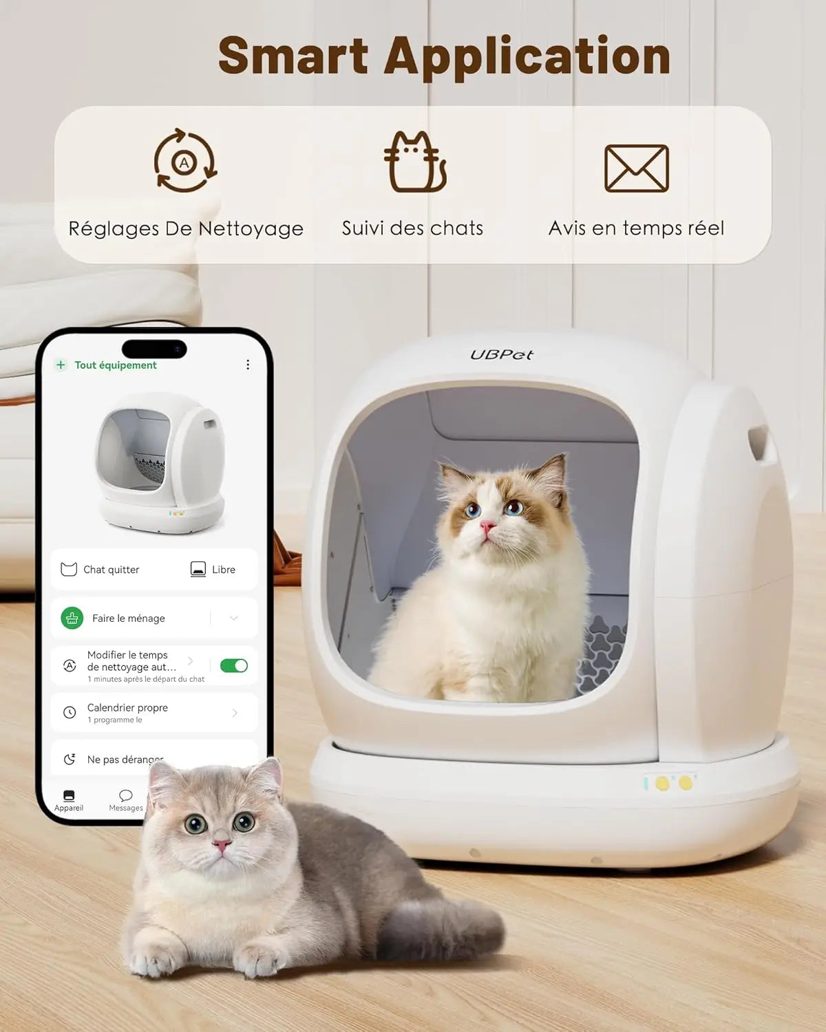 Furavix Max – Litière autonettoyante connectée grande capacité pour 2 chats