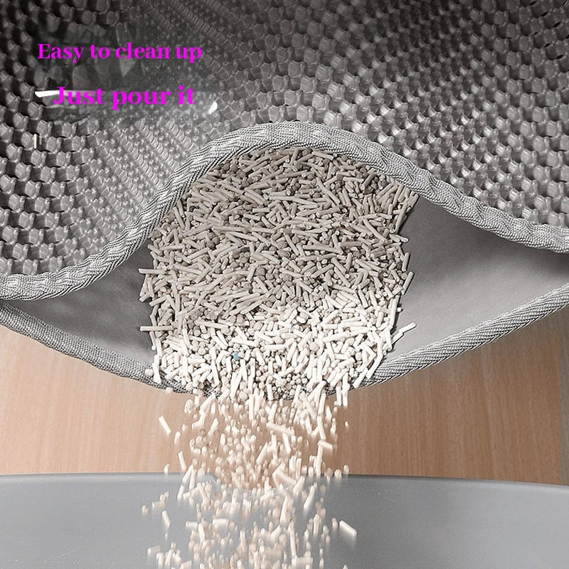 Tapis Litière Chat XXL Double Couche - Imperméable Anti-Dérapant